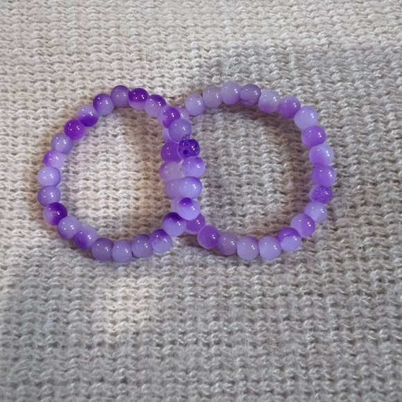 Handmade Other - 💜HP💜 Lot of Two Handmade Children’s Purple Beaded Bracelets, Size 5.5”